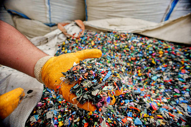 Separated waste piles awaiting waste classification codes